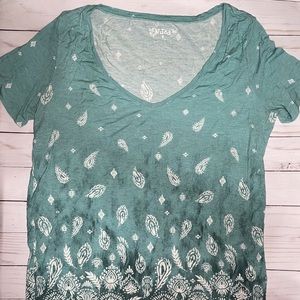 Mudd Turquoise Paisley Short Sleeve Tee
